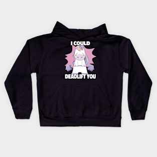 I Could Deadlift You Cute Unicorn Powerlifting Fitness Kids Hoodie